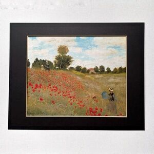 Claude Monet Poppy Field Poppies Flowers Painting Poster Matted Art Print